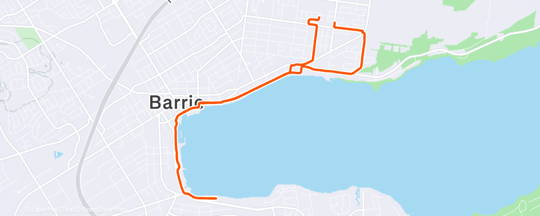 Map of the activity, Afternoon Run