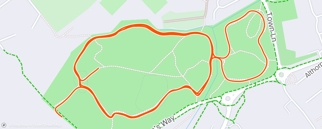 Map of the activity, Kew Woods parkrun