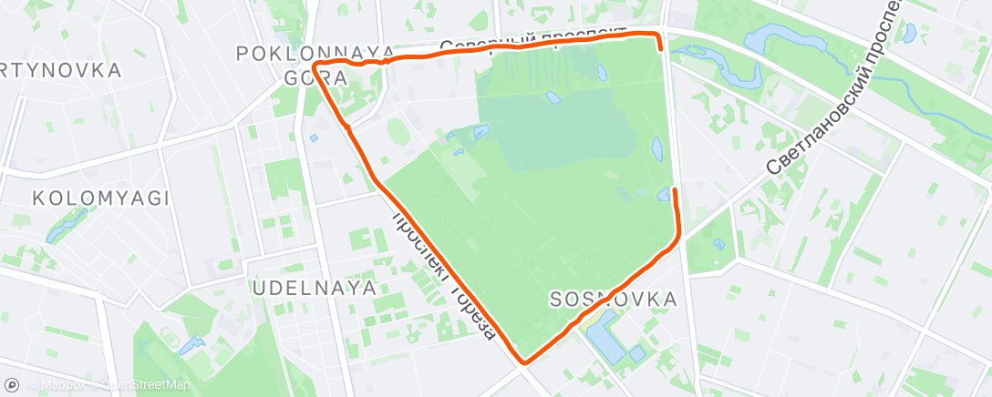 Map of the activity, Утренний забег