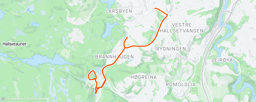 Map of the activity, Checking out Granåsen roller ski tracks