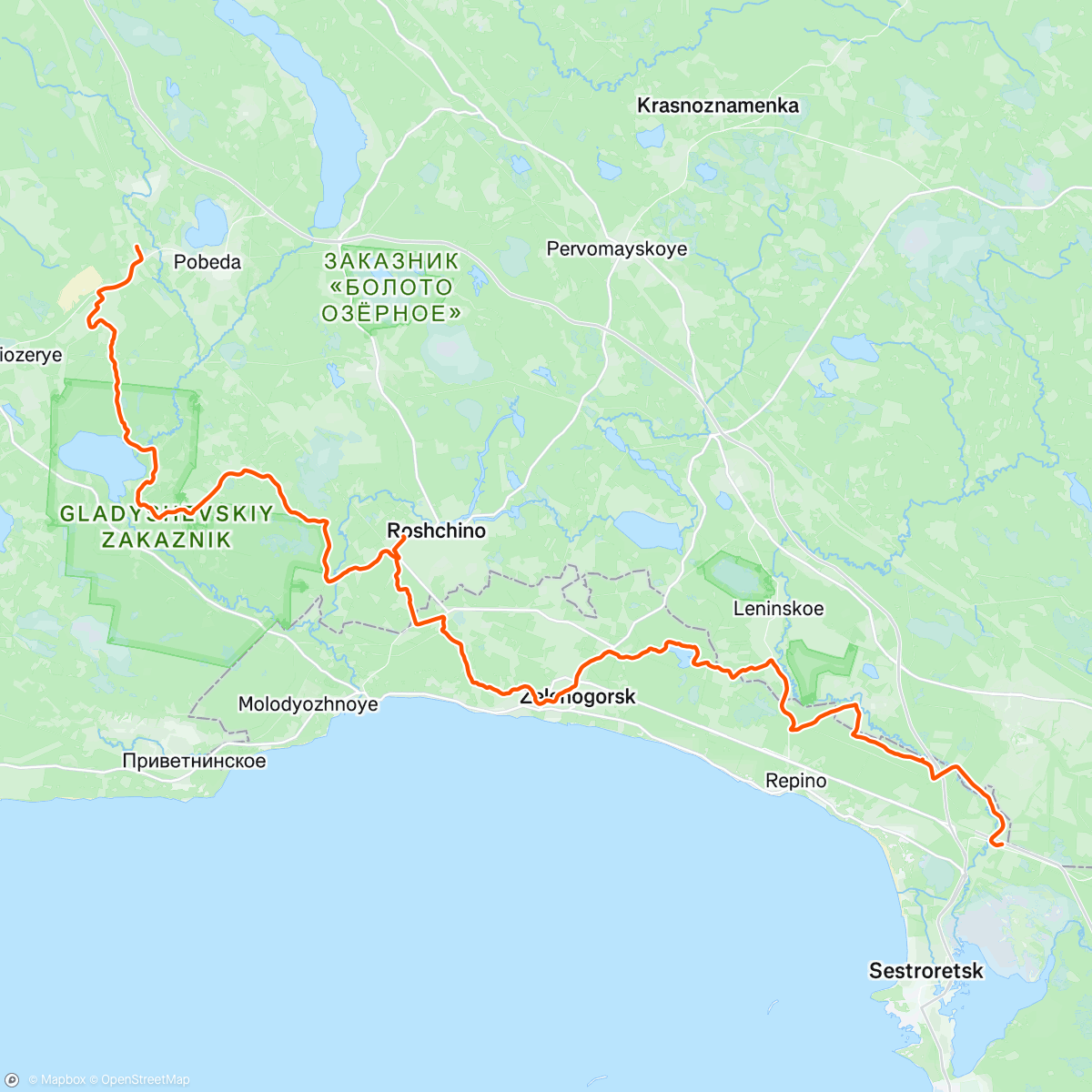 Map of the activity, Каннельярви - Белоостров