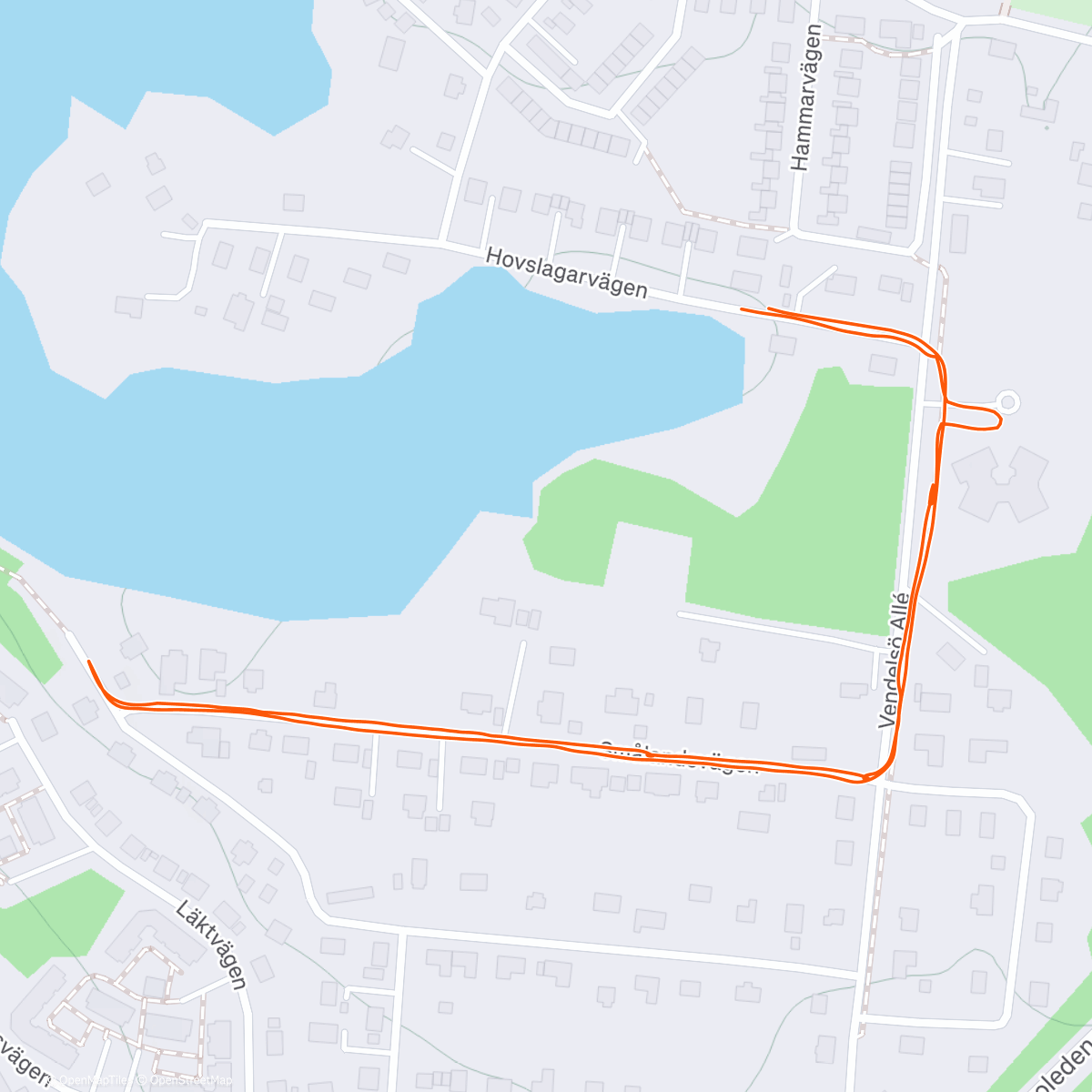 Map of the activity, Afternoon Run