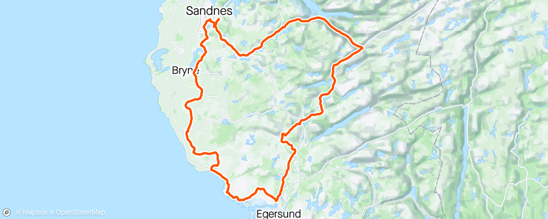 Map of the activity, BSK søndagstur