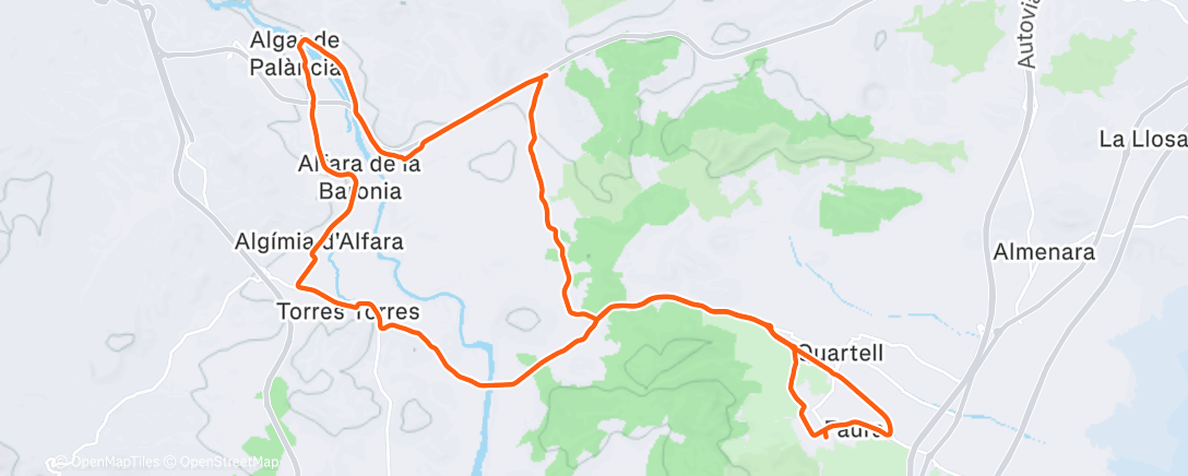 Карта физической активности (Bicicleta a la hora del almuerzo)