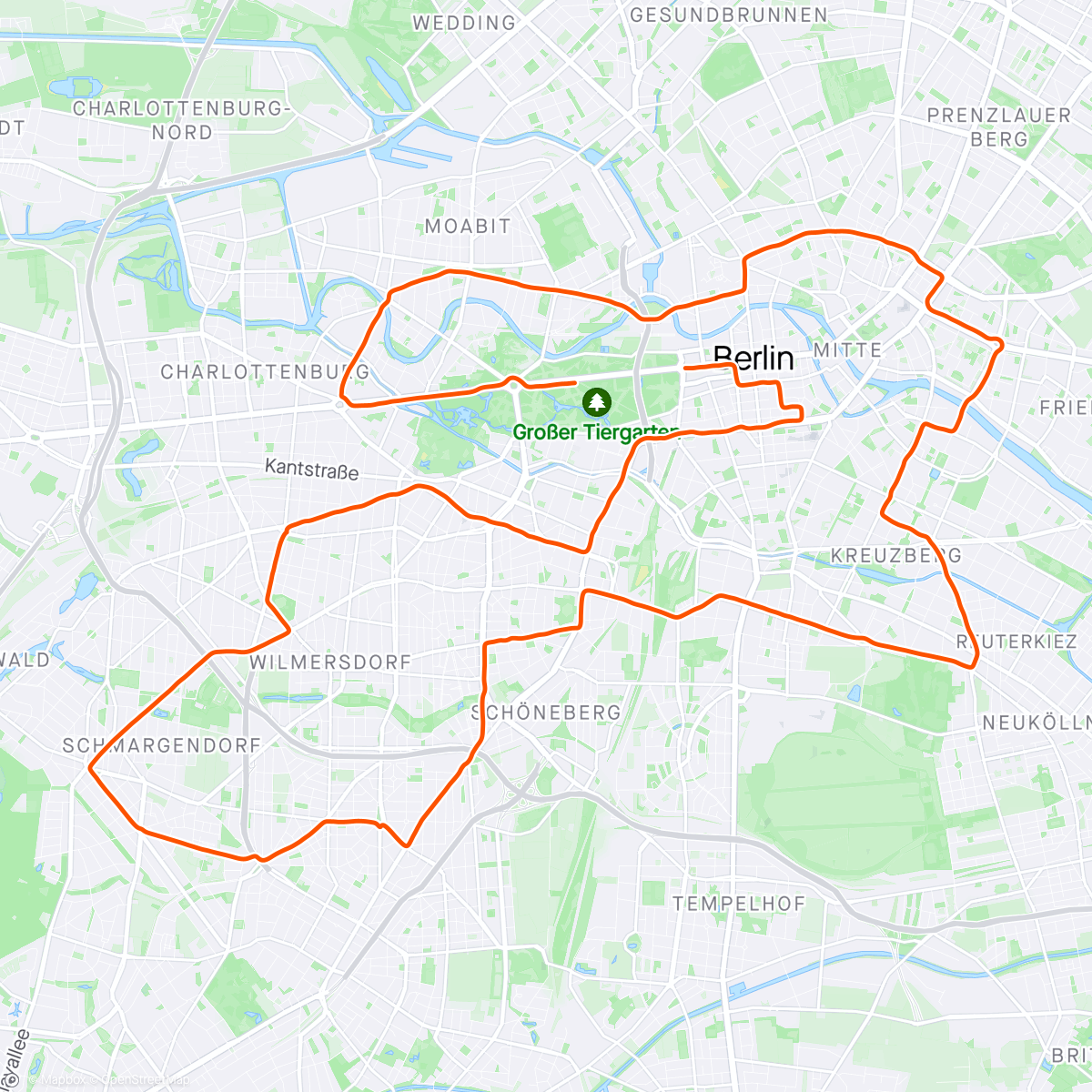 Map of the activity, Berlin marathon route
