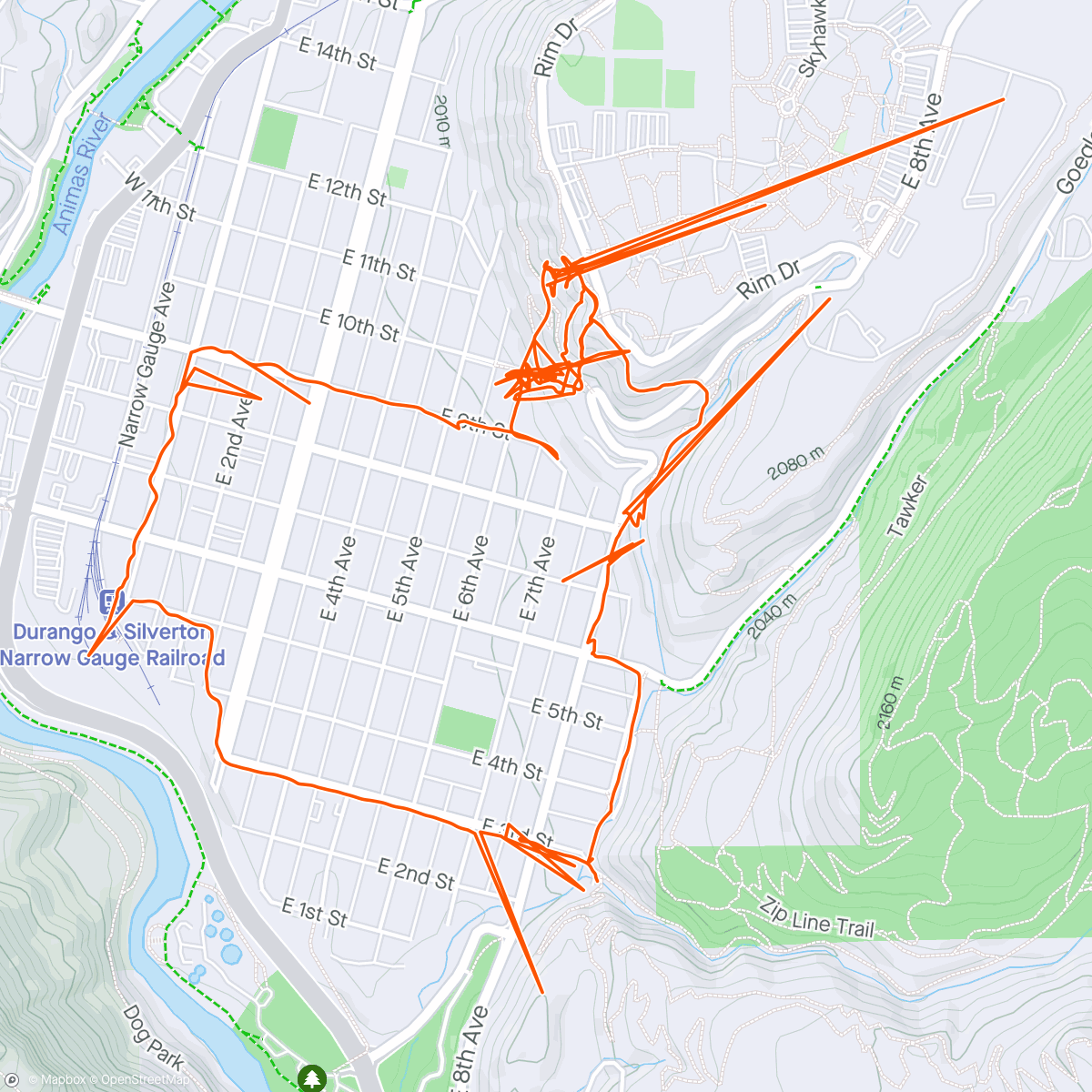 Map of the activity, Sky Steps