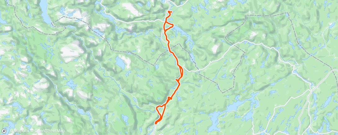 Carte de l'activité Fra Treungen til Åmli. Langs gamle jernbanelinja.