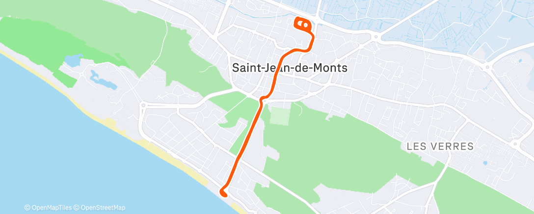 Map of the activity, Course à pied en soirée
