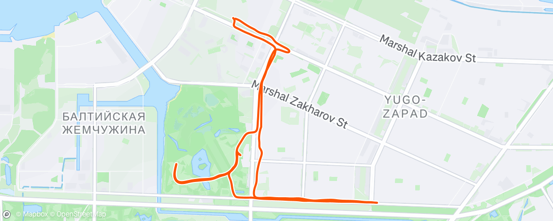 Map of the activity, Evening Run