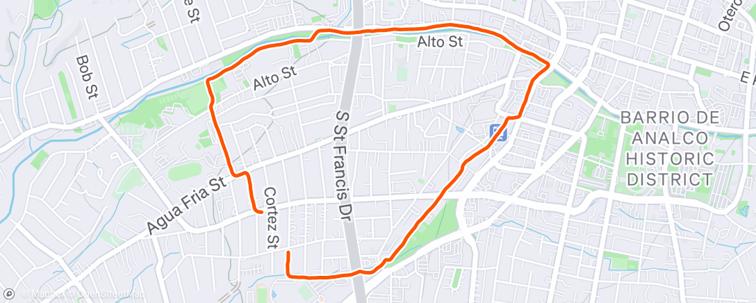 Map of the activity, Afternoon Run