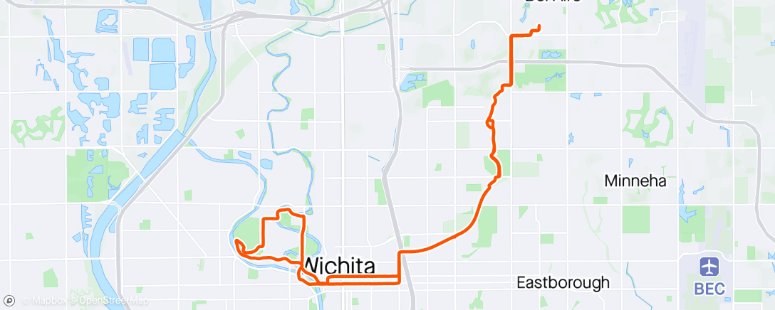 Map of the activity, Ride before rain