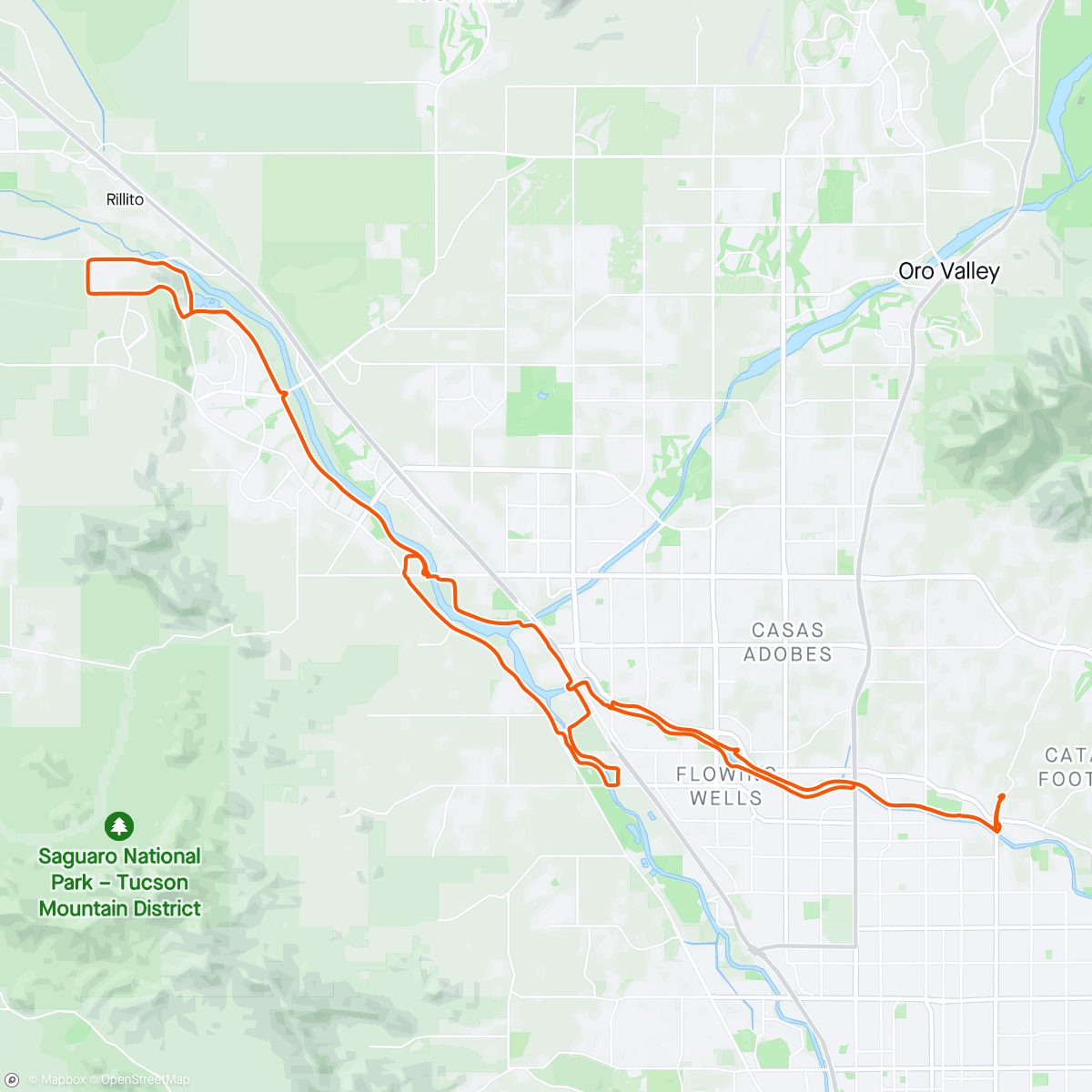 Map of the activity, PM Ride
