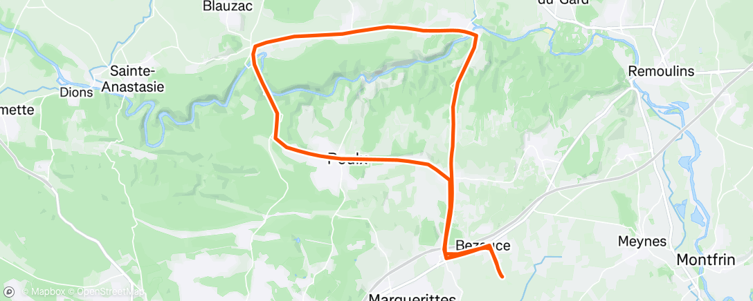Map of the activity, Sortie vélo dans l'après-midi