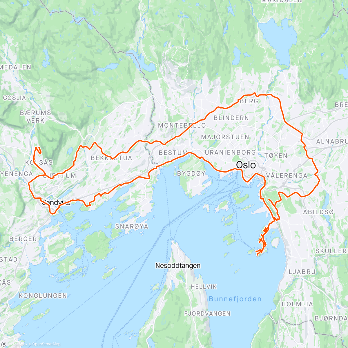 Map of the activity, Rolig tur