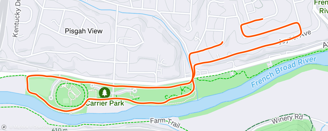 Map of the activity, Afternoon Walk