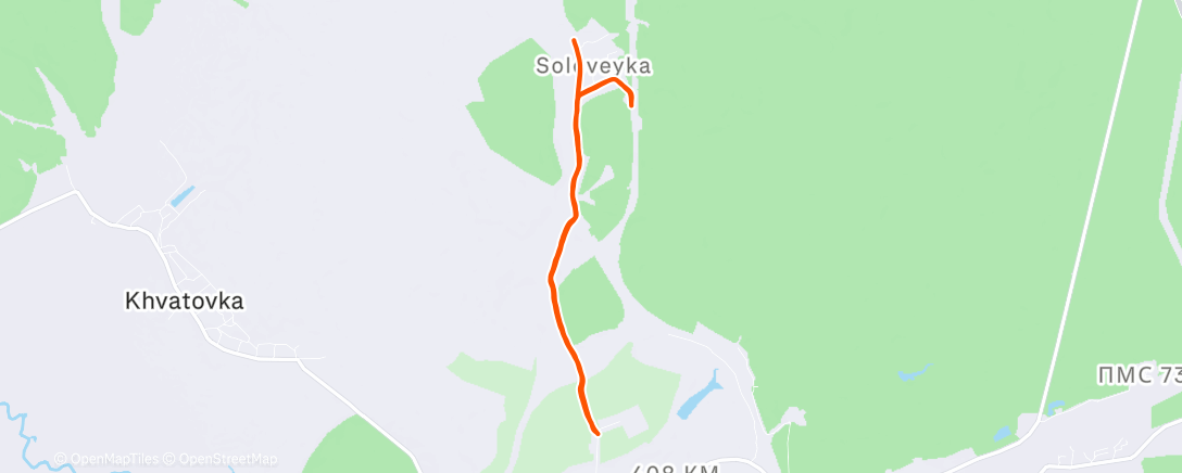 Map of the activity, Afternoon Run