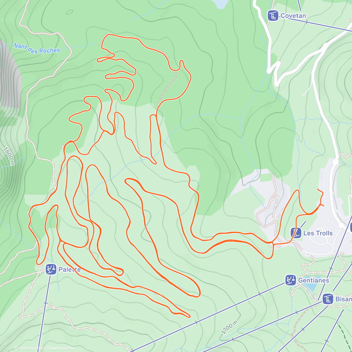 Peta aktivitas, Ski classique aux saisies