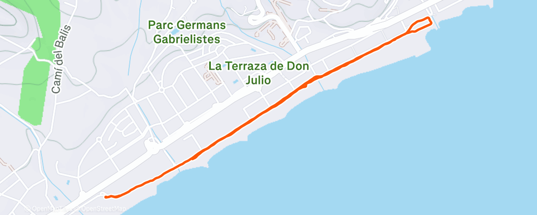 Map of the activity, Carrera al anochecer
