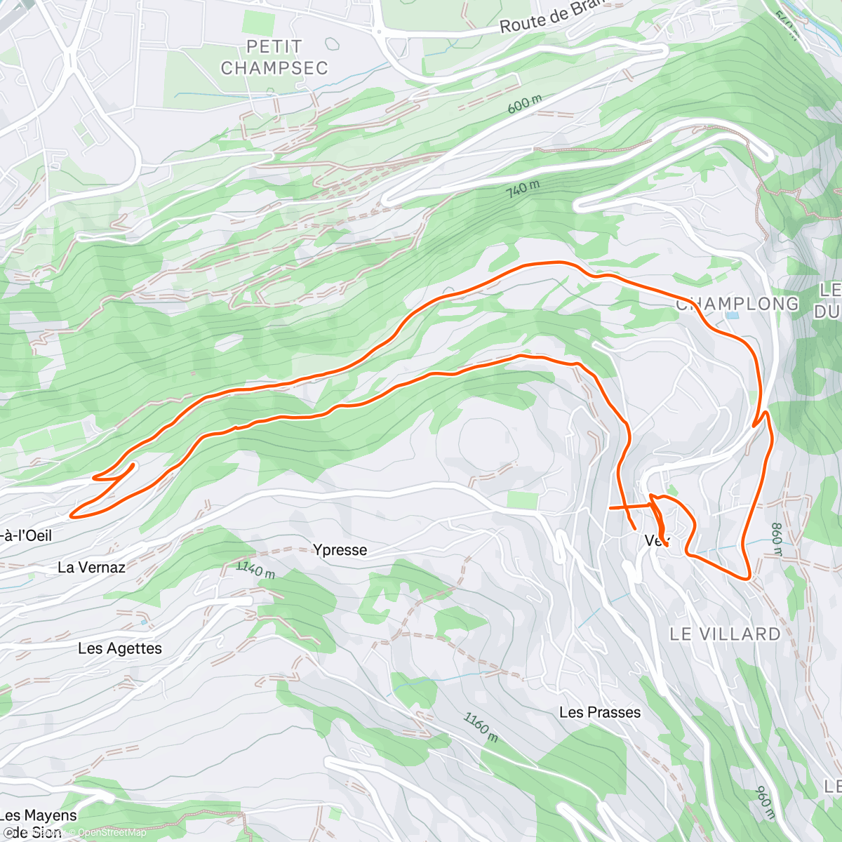 Mapa da atividade, Trail sur la neige c'est cool