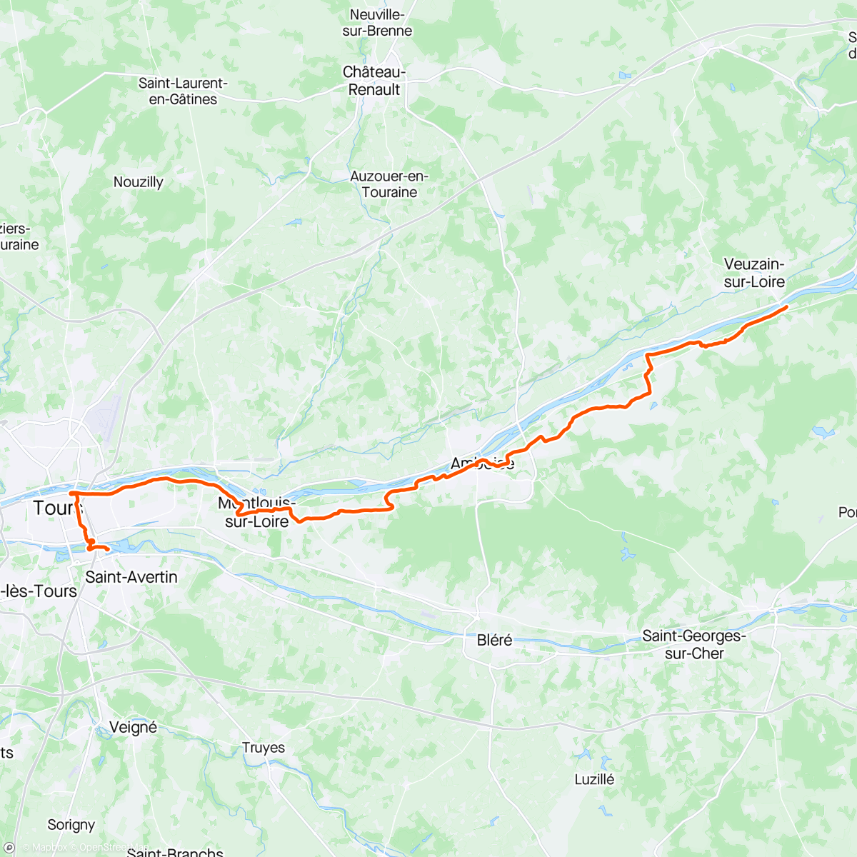 Map of the activity, F24-5 Tours à Veuzain-sur-Loire