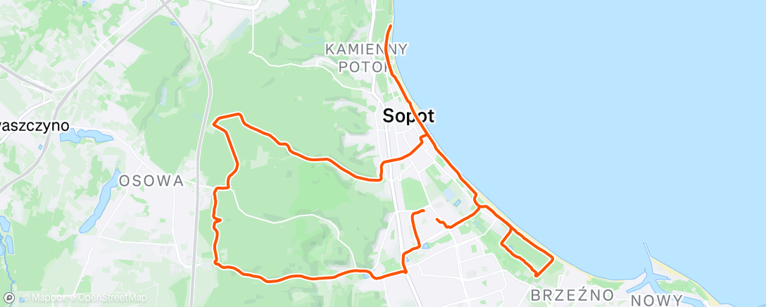 Map of the activity, Evening Ride