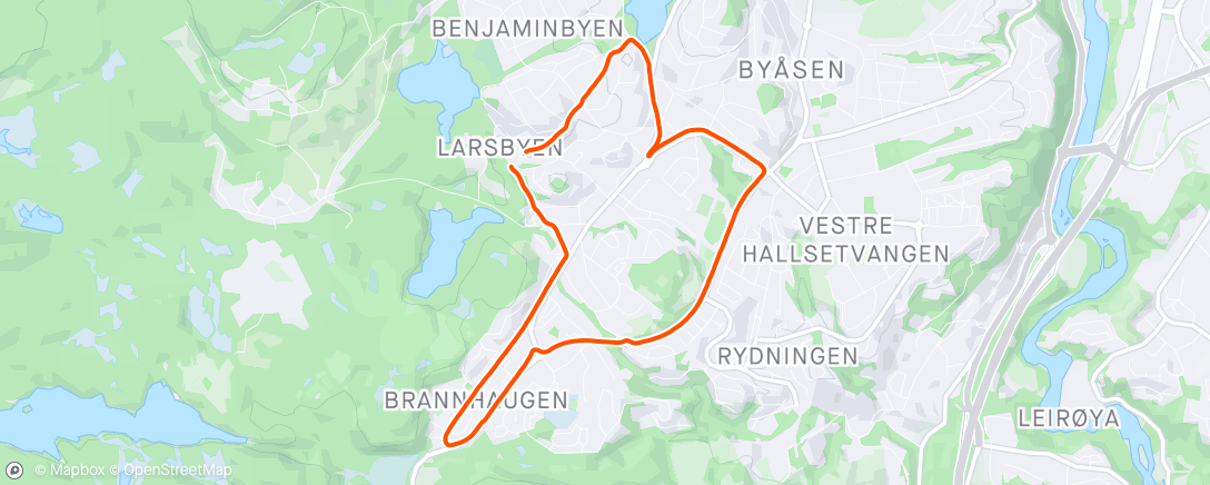 Map of the activity, Rolig løp