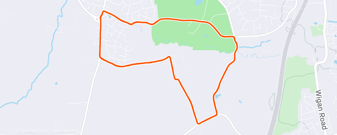Map of the activity, Worden Park Boxing Day 10k