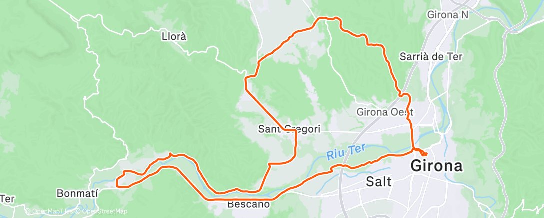 Map of the activity, Afternoon Ride