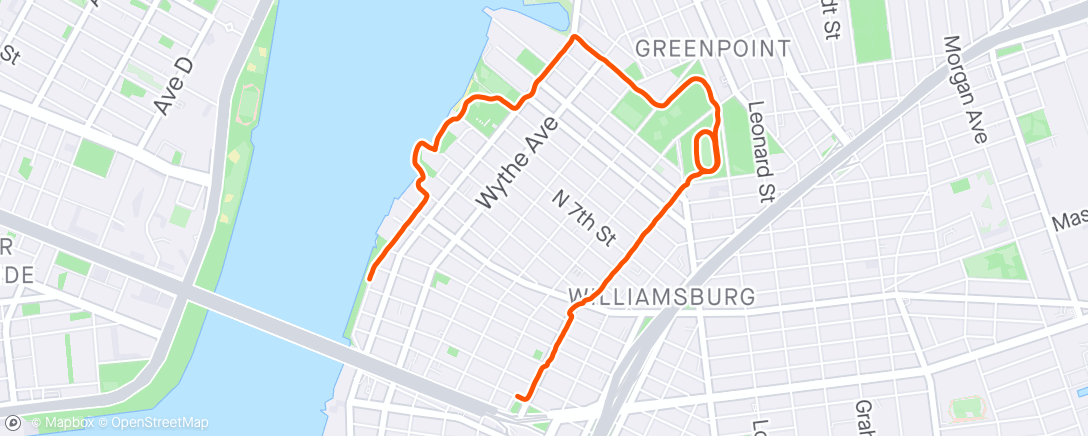 Map of the activity, Afternoon Run