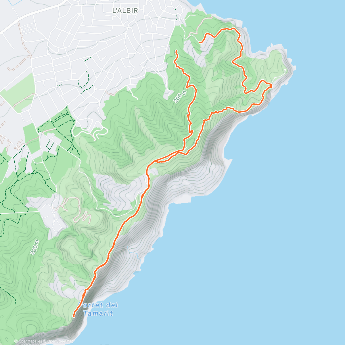 Map of the activity, Sierra Gelada
