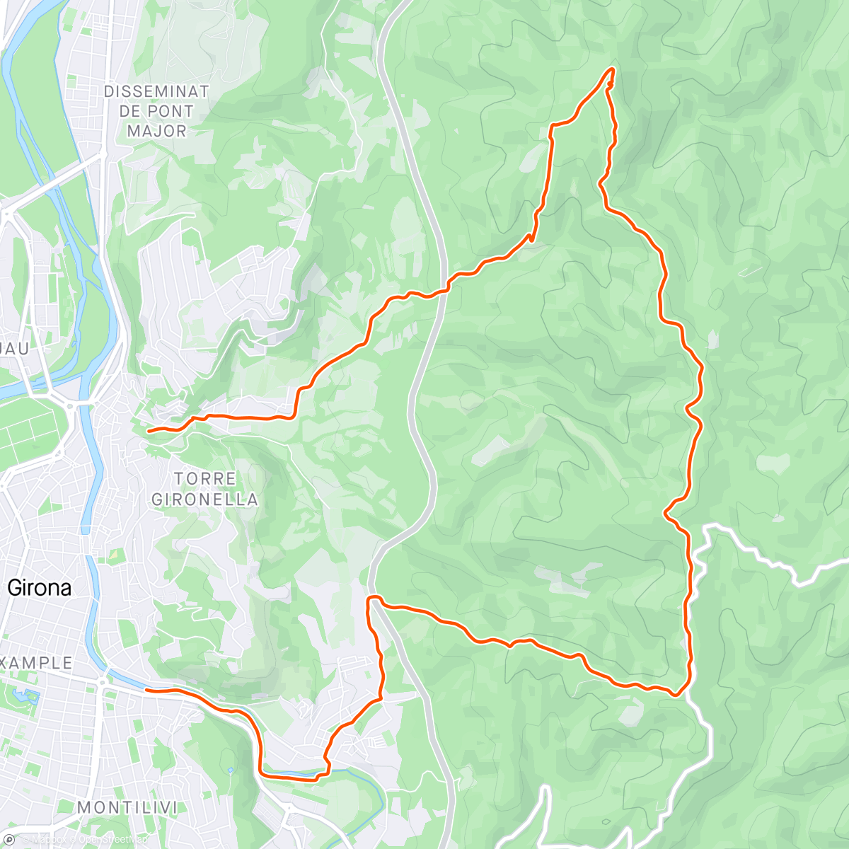 Map of the activity, Girona hike