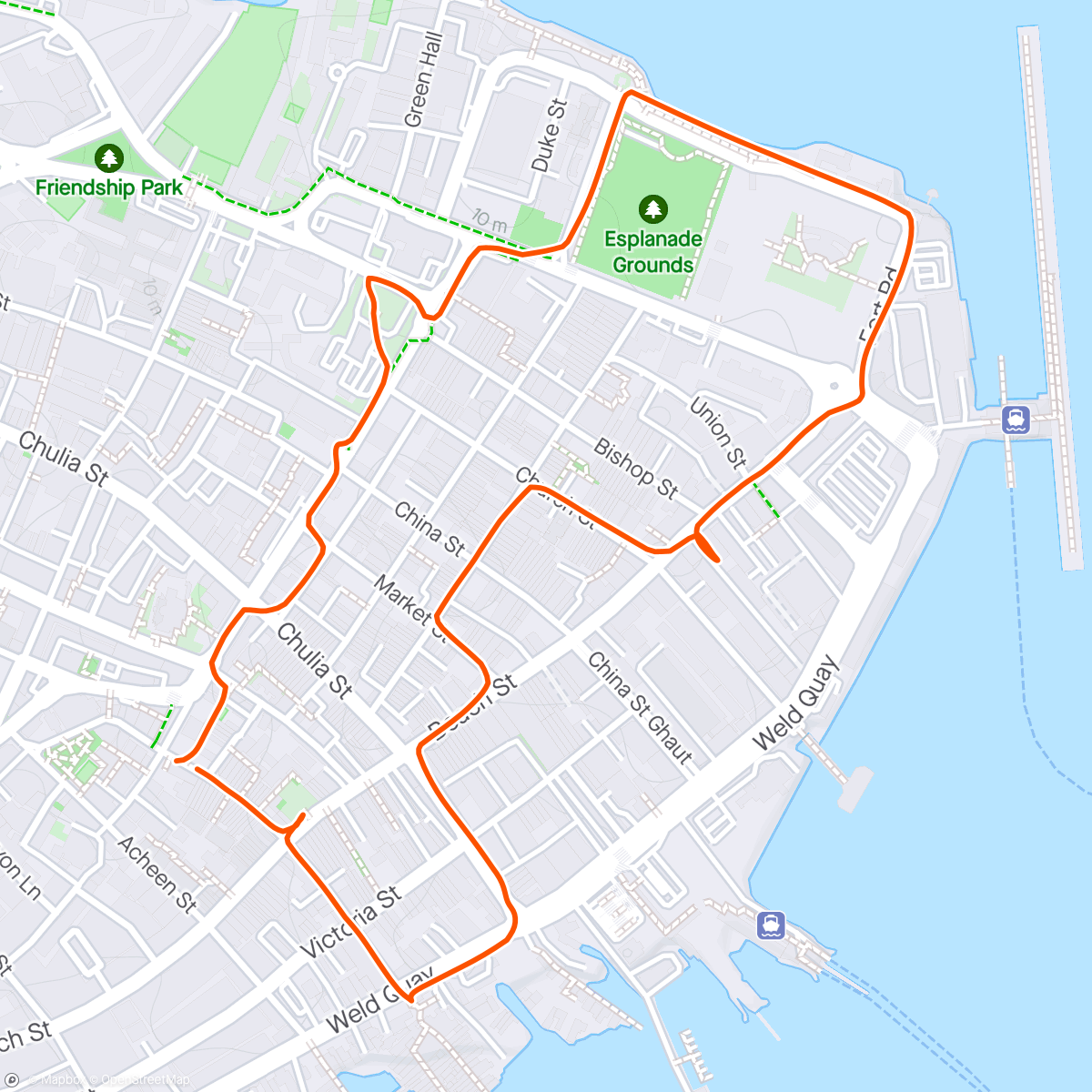 Map of the activity, Georgetown run