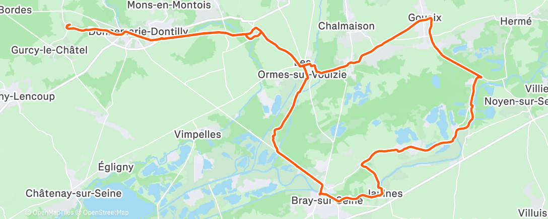 Map of the activity, Sortie VTT le matin
