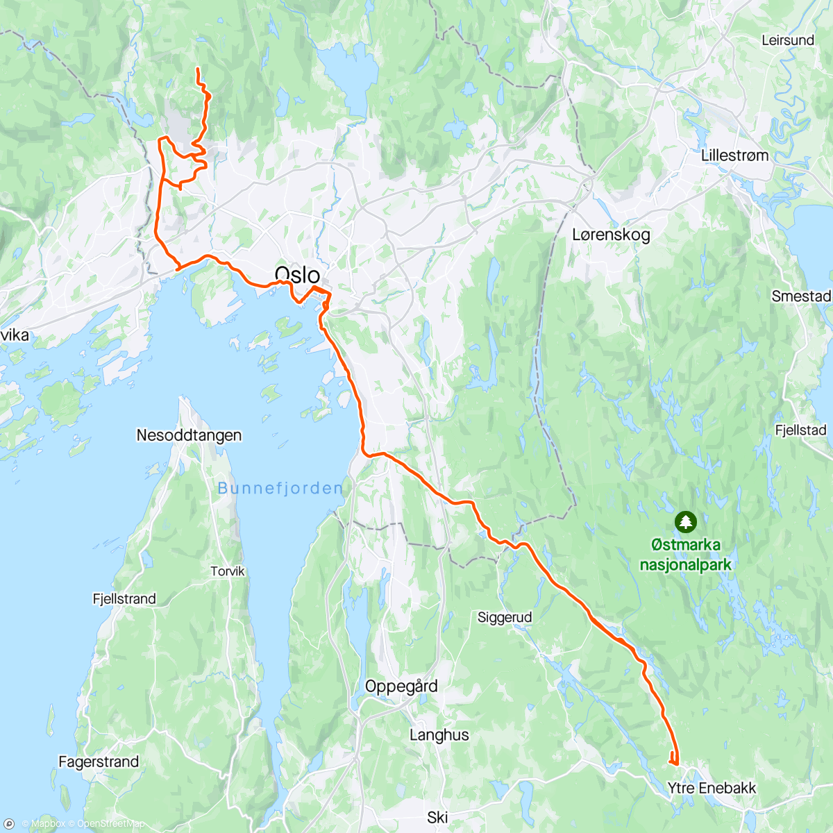 Map of the activity, 2 x Tryvann 🌞