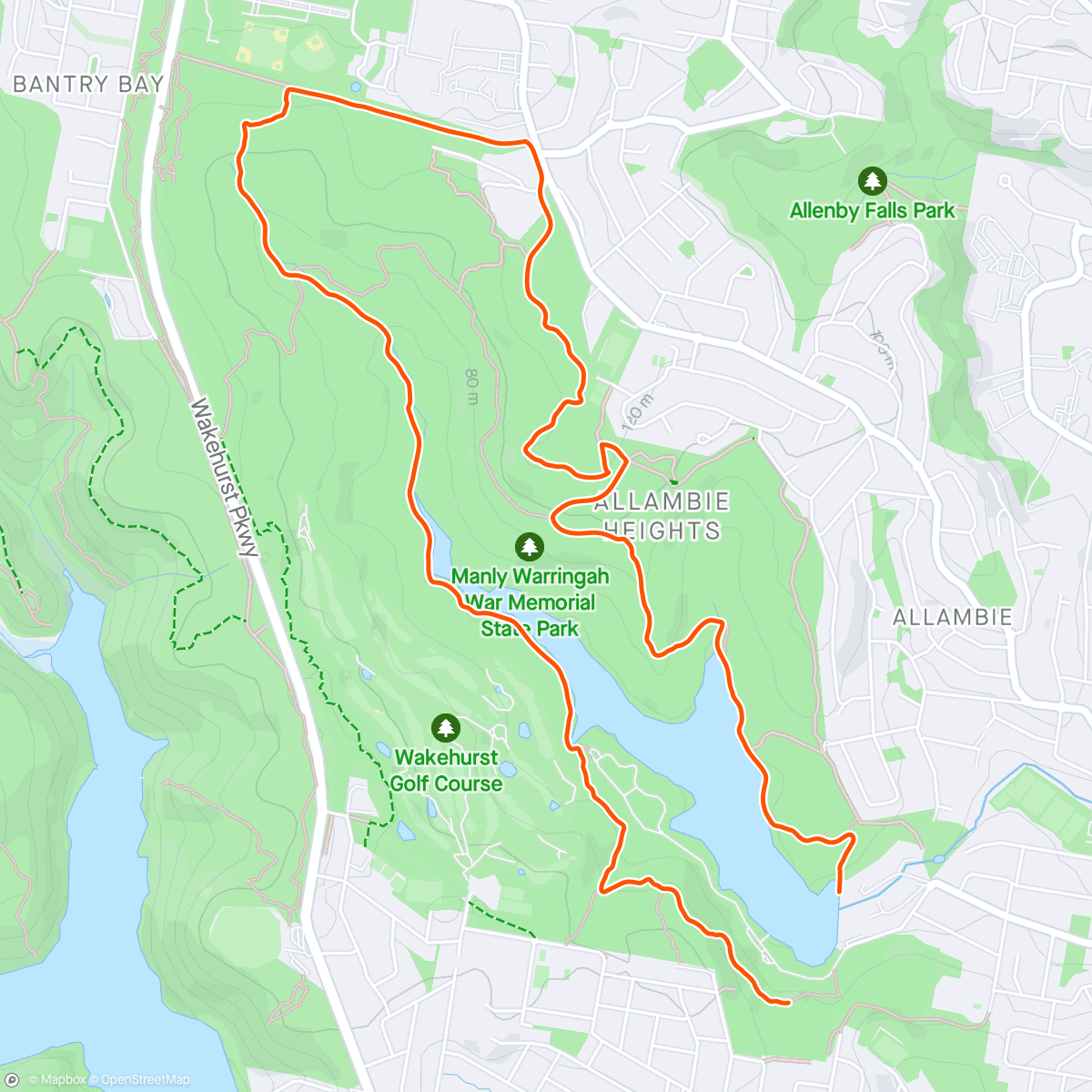 Mapa da atividade, Anzac memorial run