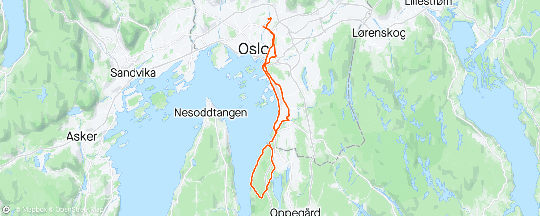 Map of the activity, Å sykle årets første Svartskog