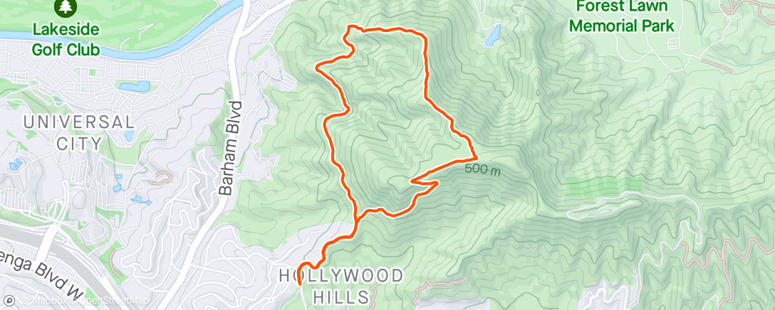 Map of the activity, Family hike