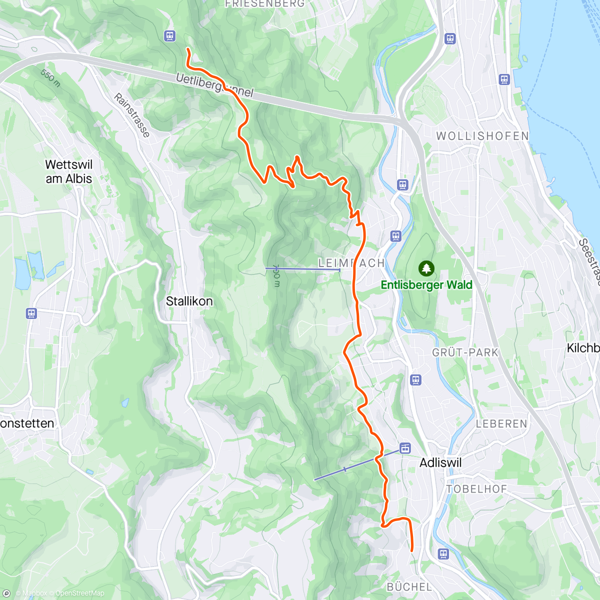 Map of the activity, Uetliberg Ride / Walk Up