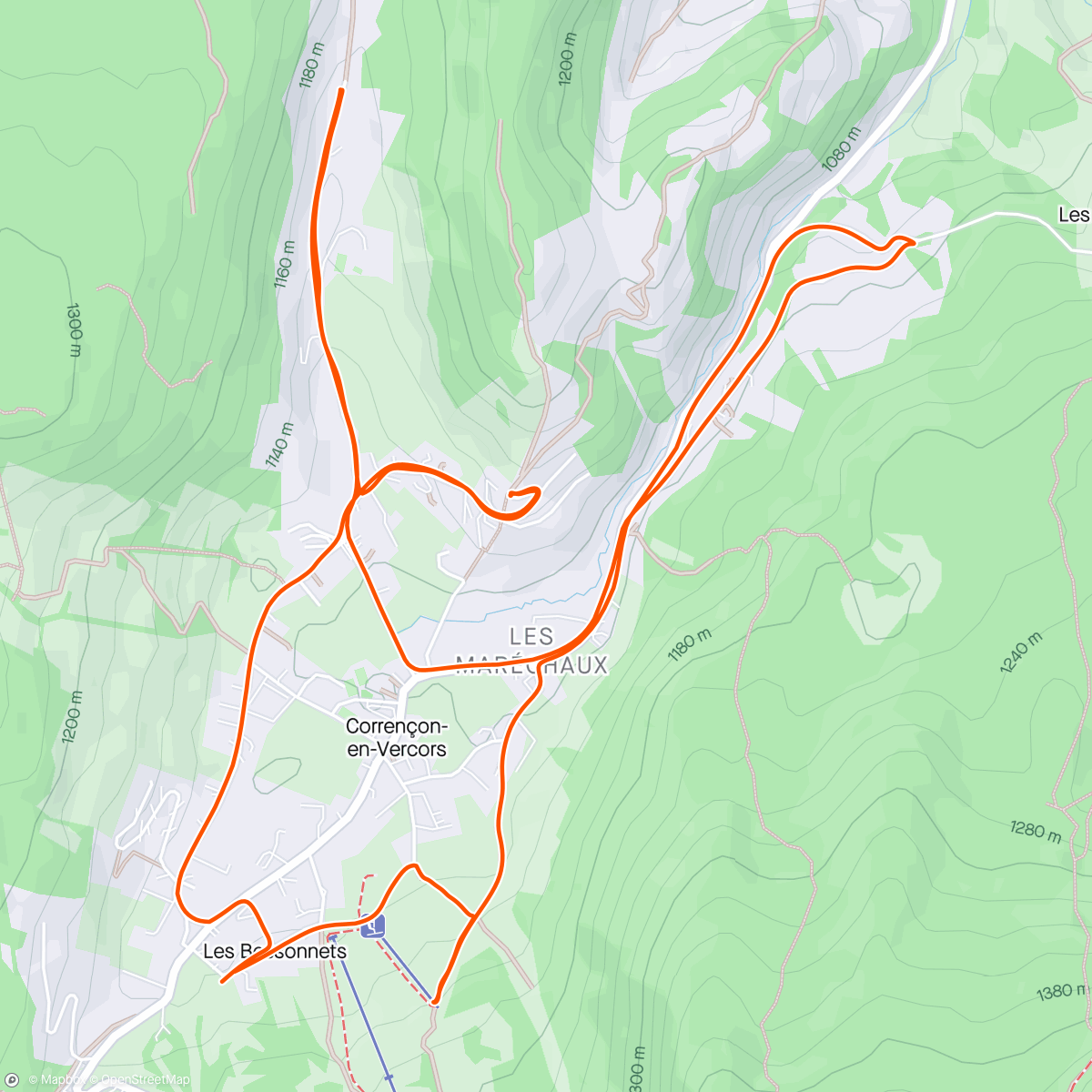 Map of the activity, Balade de reprise