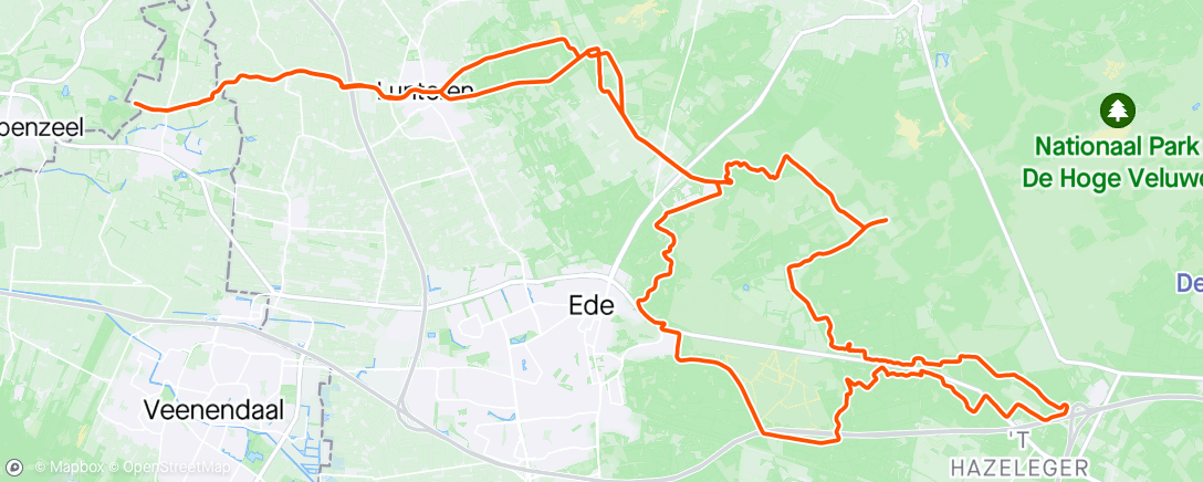 Map of the activity, Rondje Ede racen met Derk