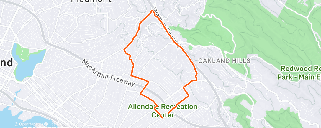 Mapa de la actividad, Tried to rise and grind but the hills were grinding back