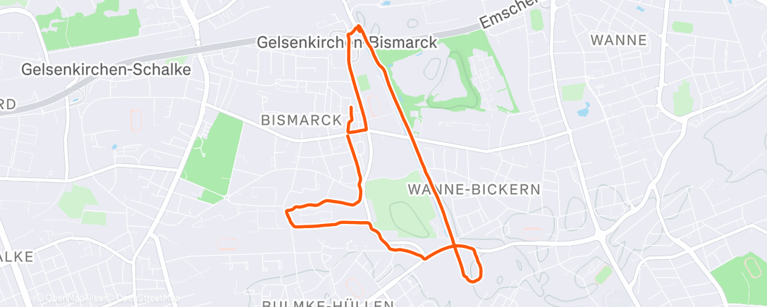 Map of the activity, Mittagslauf