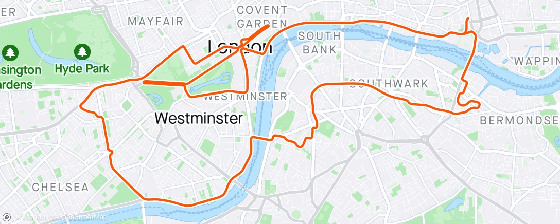 Mapa da atividade, Zwift - Group Workout: VO2 Max 40/20 (E) on Greatest London Flat in London