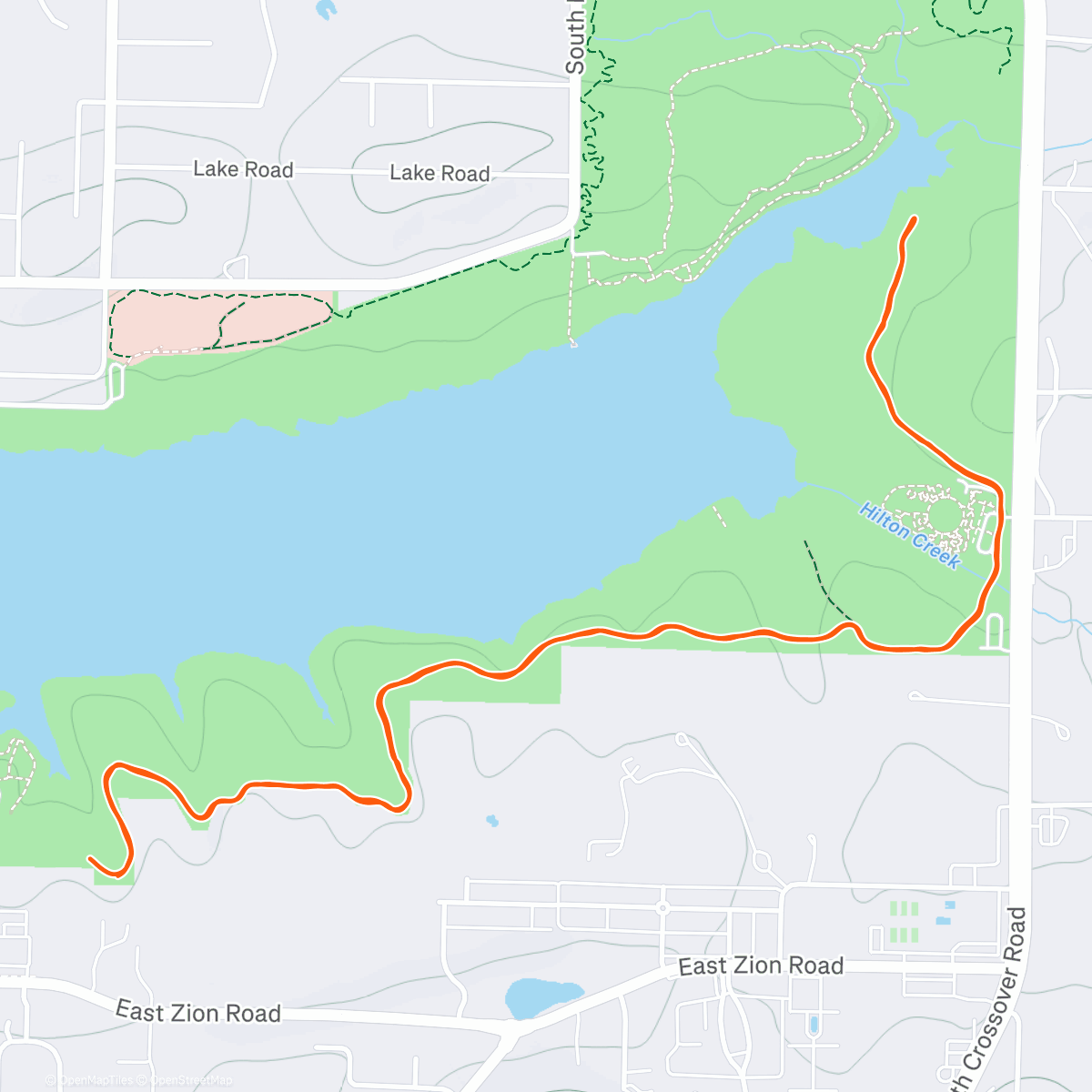 Map of the activity, Afternoon Run