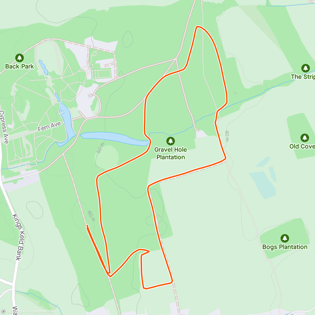 Map of the activity, Thorp Perrow parkrun