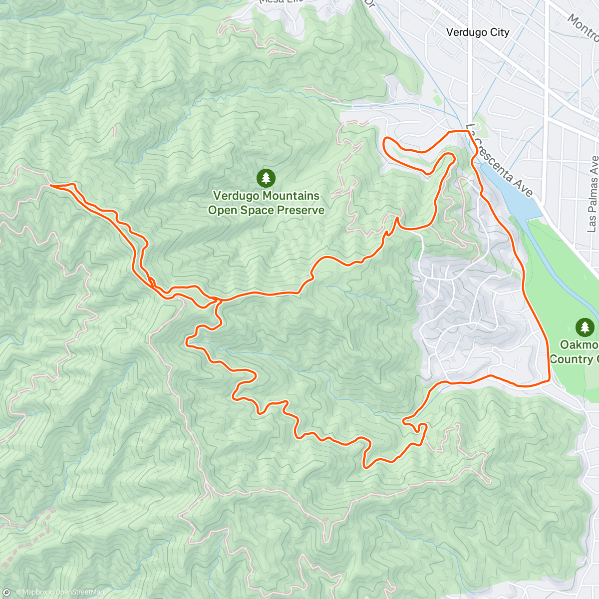 Map of the activity, Afternoon Mountain Bike Ride