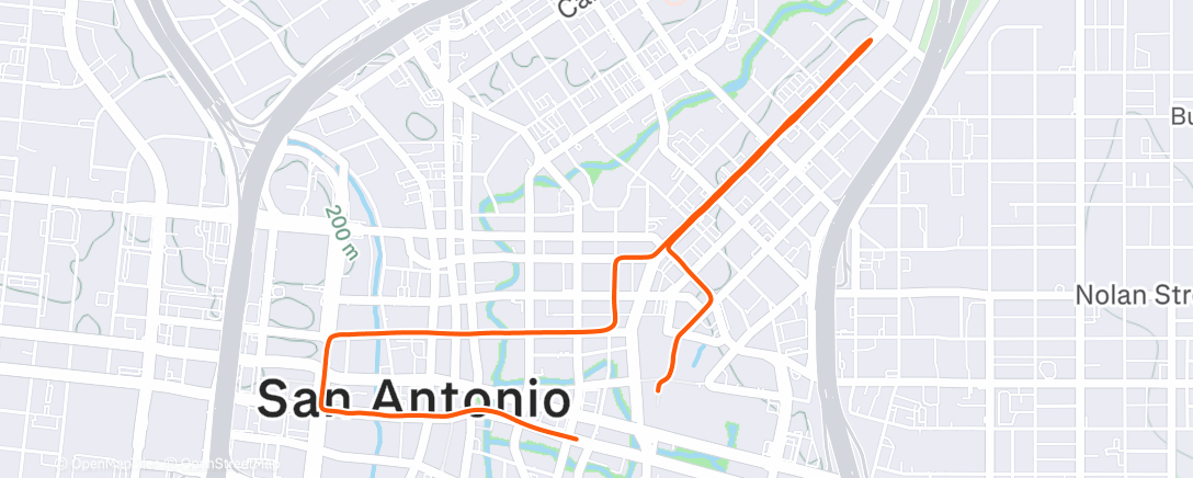 Map of the activity, Evening Run