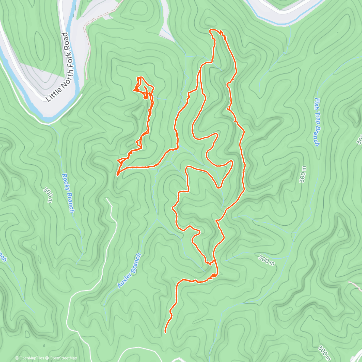 Map of the activity, Afternoon Hike
