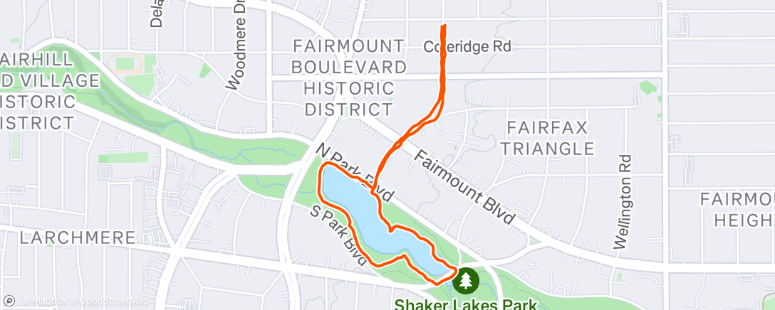 Map of the activity, Evening Walk