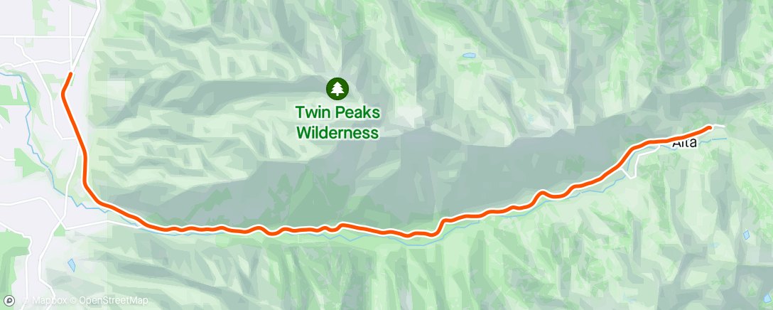 Map of the activity, Ride from Alta